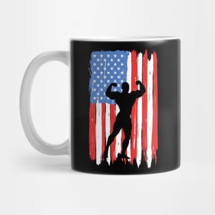 American Flag Bodybuilding Graphic Mug